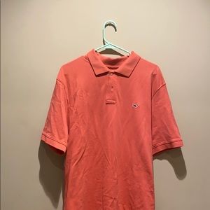 L Vineyard Vines Cotton Polo- Salmon pink